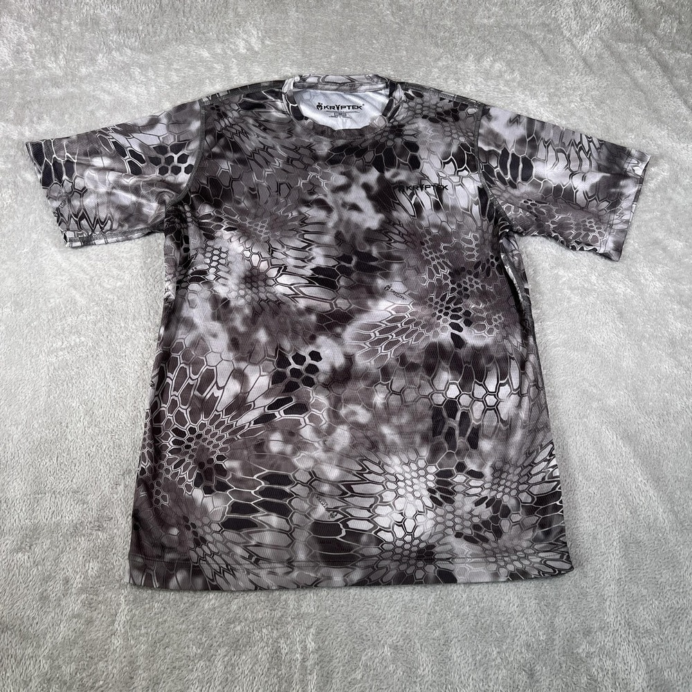 Kryptek Shirt Mens Medium Gray Camo Short Sleeve Hunting Performance T-Shirt
